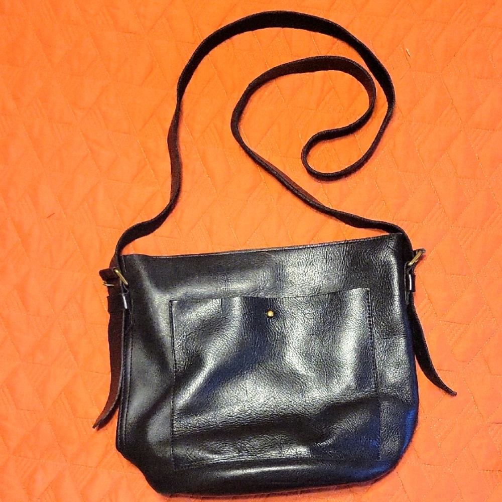 Madewell Black Leather Crossbody Bag